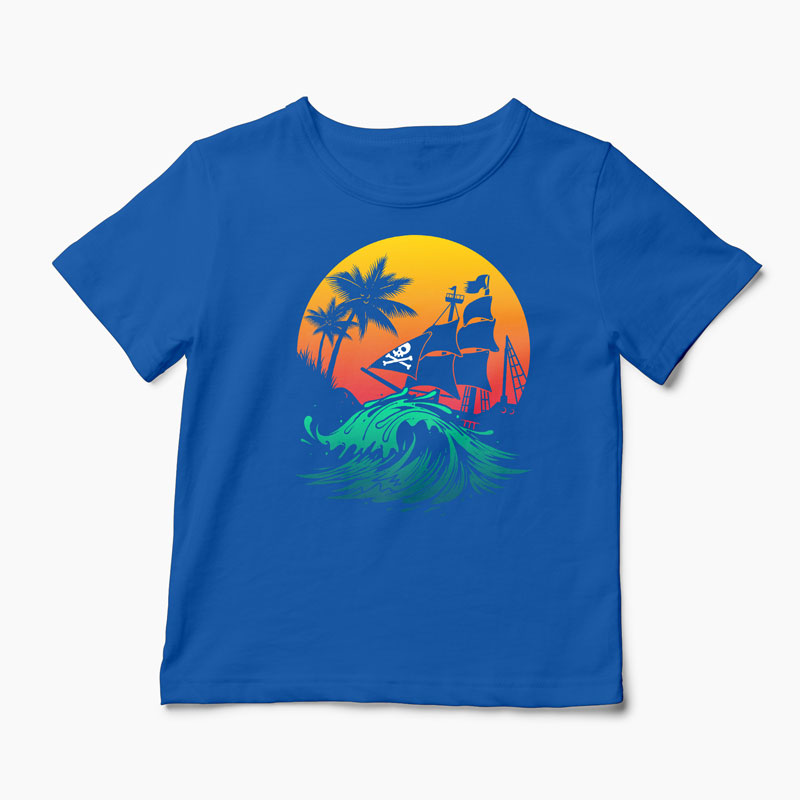 Tricou Personalizat Pirate Ship - Copii-Albastru Regal